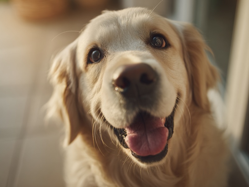 Happy puppy during training